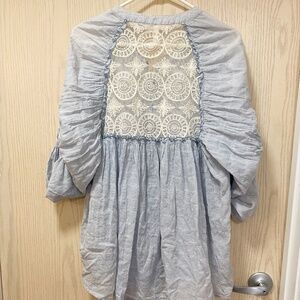 Free People Blue Size M Women’s Buttoned Up Long Sleeves.